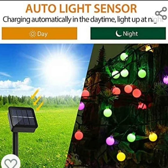 Solar-Powered Multi-Color Holiday String Lights - Picture 1 of 7